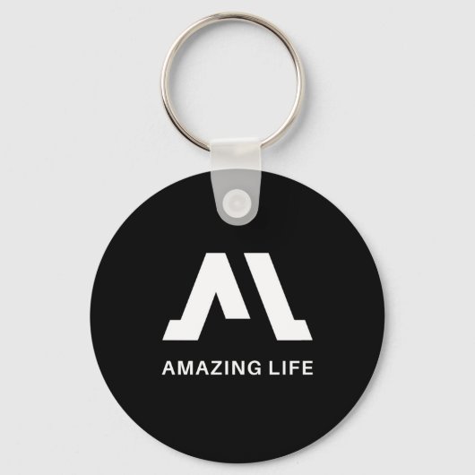 モノクロAロゴ Amazing Life キーホルダー (正面)