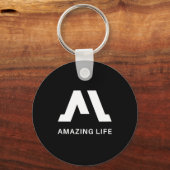 モノクロAロゴ Amazing Life キーホルダー (正面)