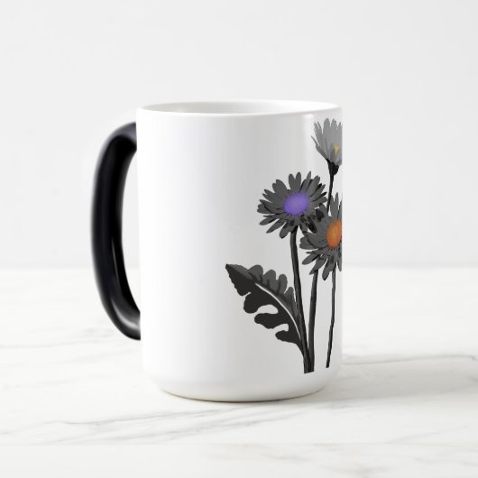 モノクロDaisys mug モーフィングマグカップ (正面左)