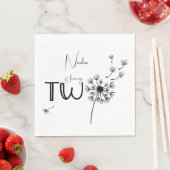 モノクロDandelionの2番目の誕生日 スタンダードランチョンナプキン (インサイチュ)