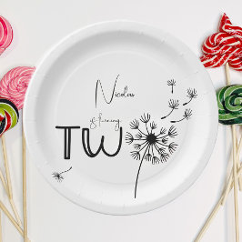 モノクロDandelionの2番目の誕生日 ペーパープレート