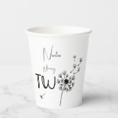 モノクロDandelionの2番目の誕生日 紙コップ (正面)