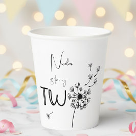 モノクロDandelionの2番目の誕生日 紙コップ