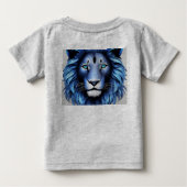 モノクロGeometric LionロゴTシャツ ベビーTシャツ (裏面)