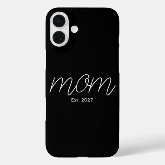 モノクロ'Mom Est'タイポグラフィギフト Case-Mate iPhoneケース (裏面)