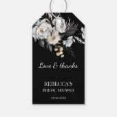 モノクロmoody bohoブライダルシャワーのお願い ギフトタグ (正面)