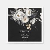 モノクロmoody bohoブライダルシャワーテンプレート スタンダードカクテルナプキン (正面)