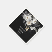 モノクロmoody bohoブライダルシャワーテンプレート スタンダードカクテルナプキン (角)