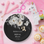 モノクロmoody bohoブライダルシャワーテンプレート ペーパープレート (パーティー)