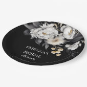 モノクロmoody bohoブライダルシャワーテンプレート ペーパープレート (アングル)