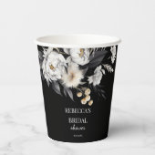 モノクロmoody bohoブライダルシャワーテンプレート 紙コップ (裏面)