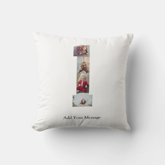 モノクロNo.1写真コラージュ クッション (正面)