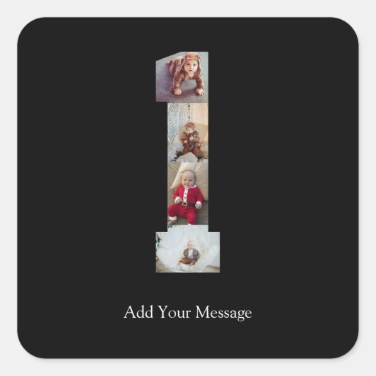 モノクロNo.1写真コラージュ スクエアシール (正面)