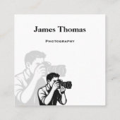 モノクロQRコード撮影名刺 スクエア名刺 (裏面)