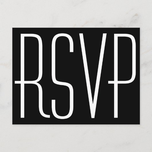 モノクロRSVP インビテーションポストカード (正面)