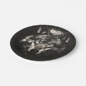 モノク威厳のあるロワイルドウルフ ペーパープレート (アングル)