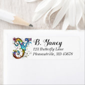 モノグお洒落ラムY差出人住所 ラベル (インサイチュ)