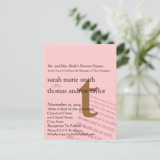 モノグお洒落ラ結婚ムはがき ポストカード (スタンド正面)