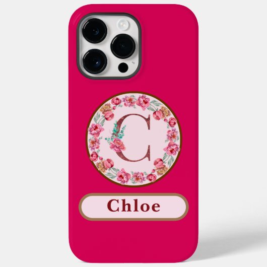 モノグかわいらしラムCフローラ Case-Mate iPhoneケース (裏面)