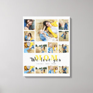 モノグエレガントラカスタムムのコラージュ我々はママを愛している キャンバスプリント