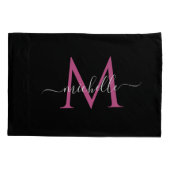 モノグエレガントラスタイリッシュムレタリングブラック 枕カバー (裏面)