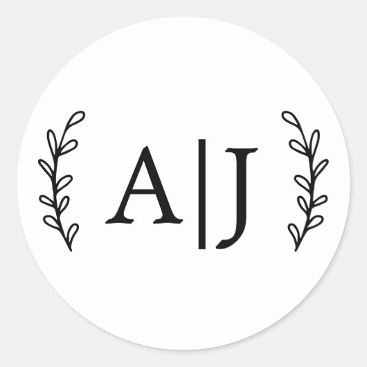 モノグエレガントラムイニシャル結婚差出人住所C ラウンドシール (正面)