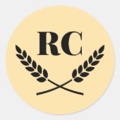 モノグエレガントラムリースクレストロゴ ラウンドシール (正面)