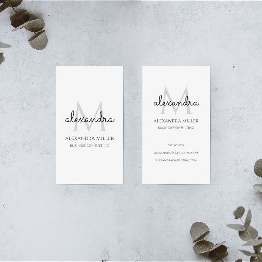 モノグエレガントラム名（白黒） 名刺