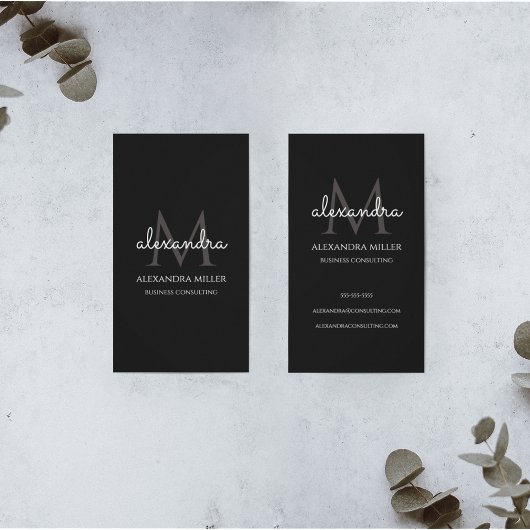 モノグエレガントラム名（白黒） 名刺