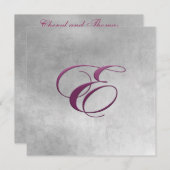 モノグエレガントラム招待状ナスパープルE 招待状 (正面/裏面)