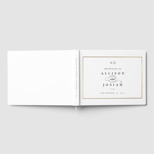 モノグエレガントラム金ゴールド結婚ズ ゲストブック (全面)