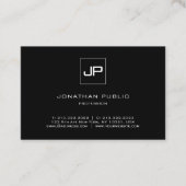 モノグエレガントラム黒と白のプロフェッショナル上部 名刺 (正面)