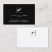 モノグエレガントラム黒と白のプロフェッショナル上部 名刺 (正面/裏面)