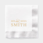 モノグエレガントラモダンムの夫人と夫人 箔ナプキン (正面)