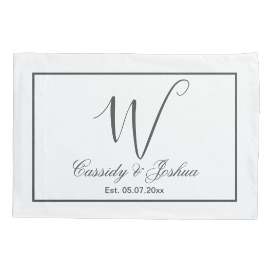 モノグエレガントラ結婚ム記念品 枕カバー (裏面)