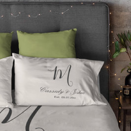 モノグエレガントラ結婚ム記念品 枕カバー