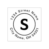 モノグカスタマイズラムイニシャルモダン差出人住所 ラバースタンプ (インプリント)