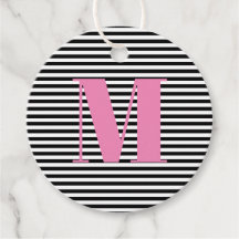 モノグカスタマイズラムイニシャル白黒ストライプ