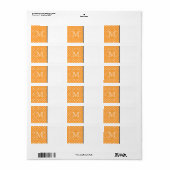 モノグカスタムラム。オレンジと白の水玉模様。 ラベル (フルシート)