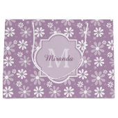 モノグガーリーラムライトパープルデイジーの花と名前 ラージペーパーバッグ (正面)