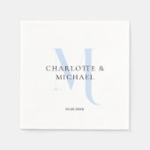 モノグシンプルラムのナ結婚プキン スタンダードカクテルナプキン (正面)