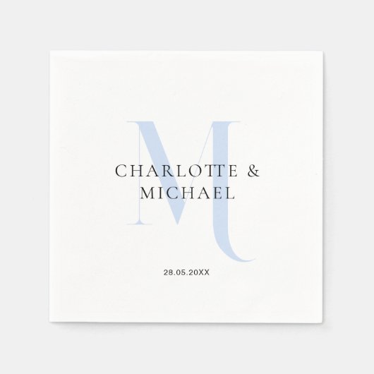 モノグシンプルラムのナ結婚プキン スタンダードカクテルナプキン (正面)