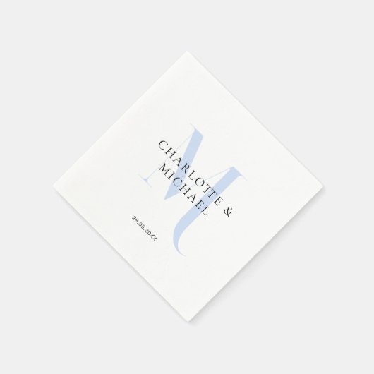 モノグシンプルラムのナ結婚プキン スタンダードカクテルナプキン (角)