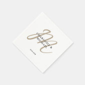 モノグシンプルラムのナ結婚プキン スタンダードカクテルナプキン (角)