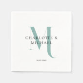 モノグシンプルラムのナ結婚プキン スタンダードカクテルナプキン (正面)