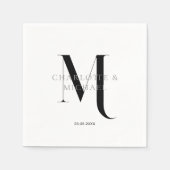 モノグシンプルラムのナ結婚プキン スタンダードカクテルナプキン (正面)