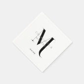 モノグシンプルラムのナ結婚プキン スタンダードカクテルナプキン (角)