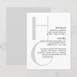 モノグスタイリッシュラム。シンプル結婚モダン詳細En エンクロージャーカード