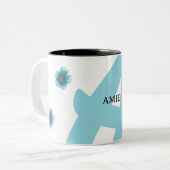 モノグパーソナライズされたラムイニシャル，名前，写真 ツートーンマグカップ (正面左)