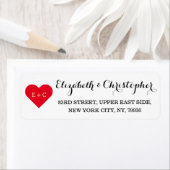 モノグパーソナライズされたラムハート結婚記念日 ラベル (インサイチュ)